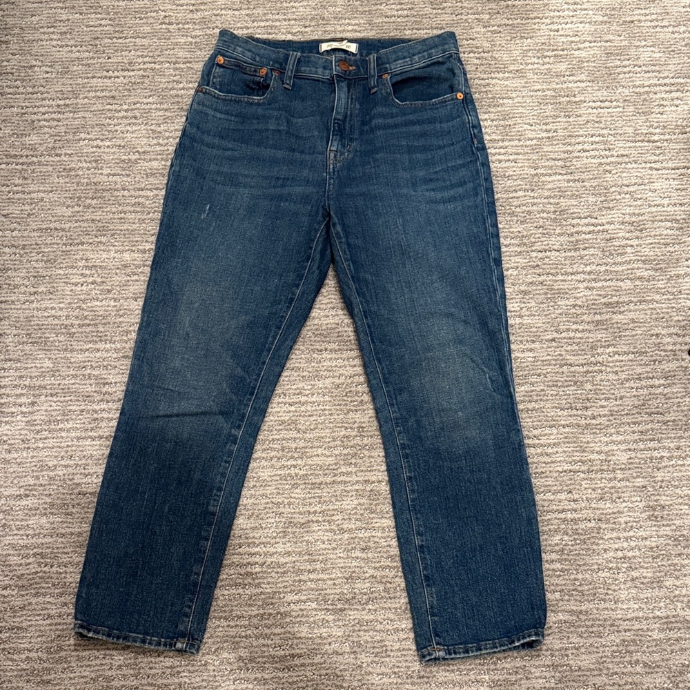 Madewell distressed high-rise slim cropped boy jean